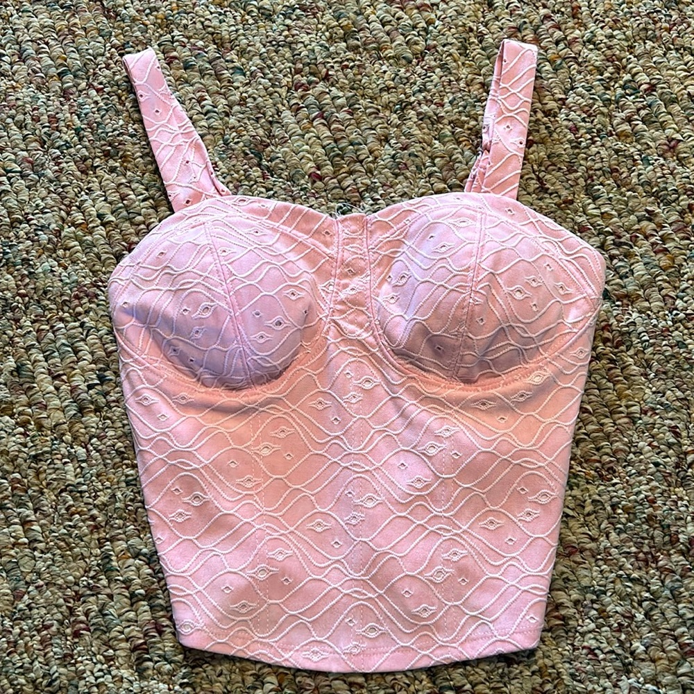 Pink padded tank top